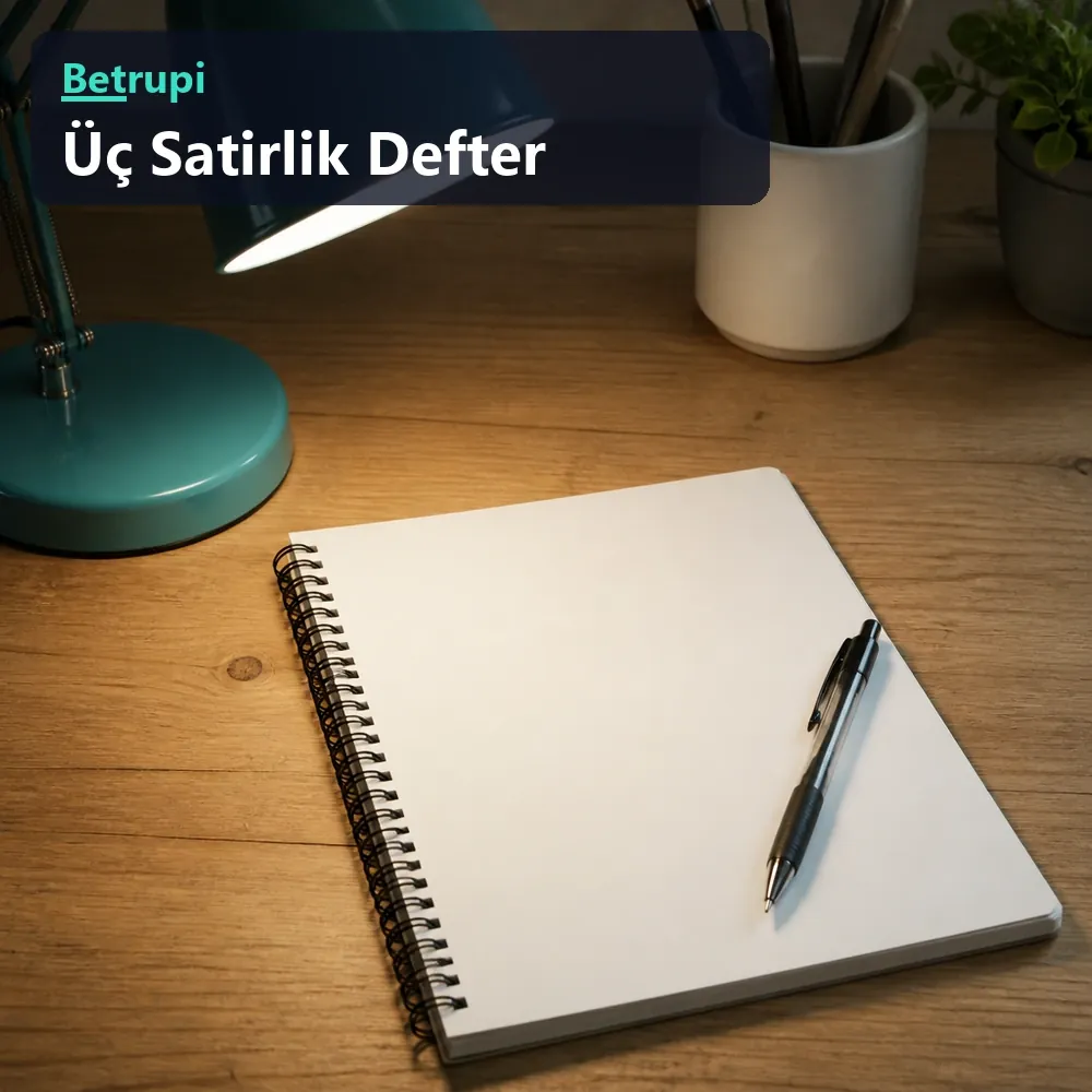 Elle tutulmuş üç satırlık oyun defteri